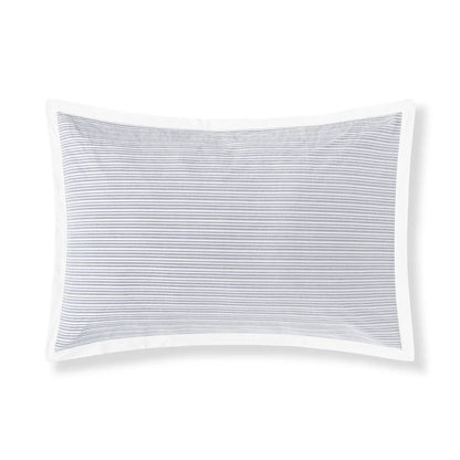 Luna pleated cotton percale sham pair with decorative flanges