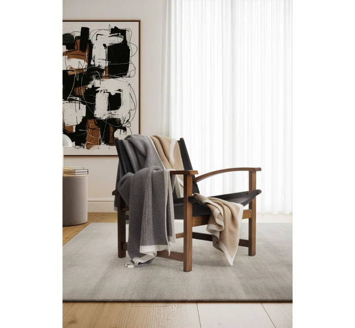 Serra merino wool throw with silk and cashmere luxury knit