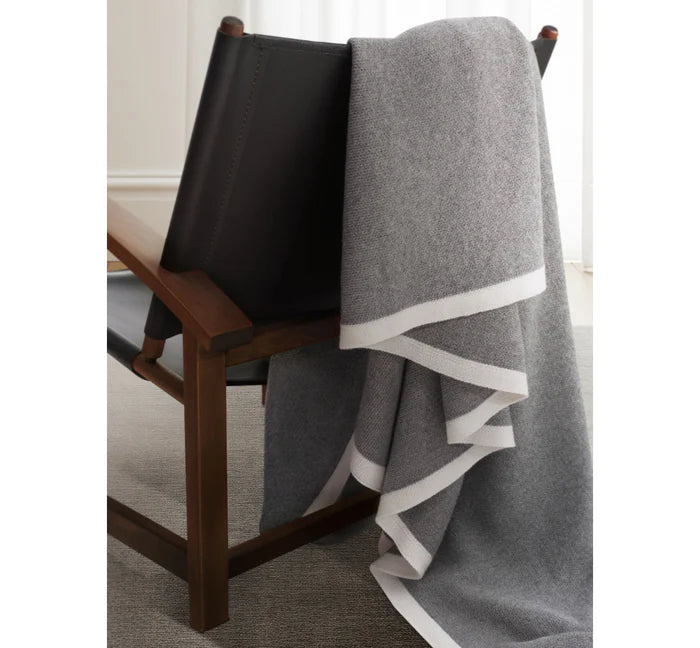 Serra merino wool throw with silk and cashmere luxury knit