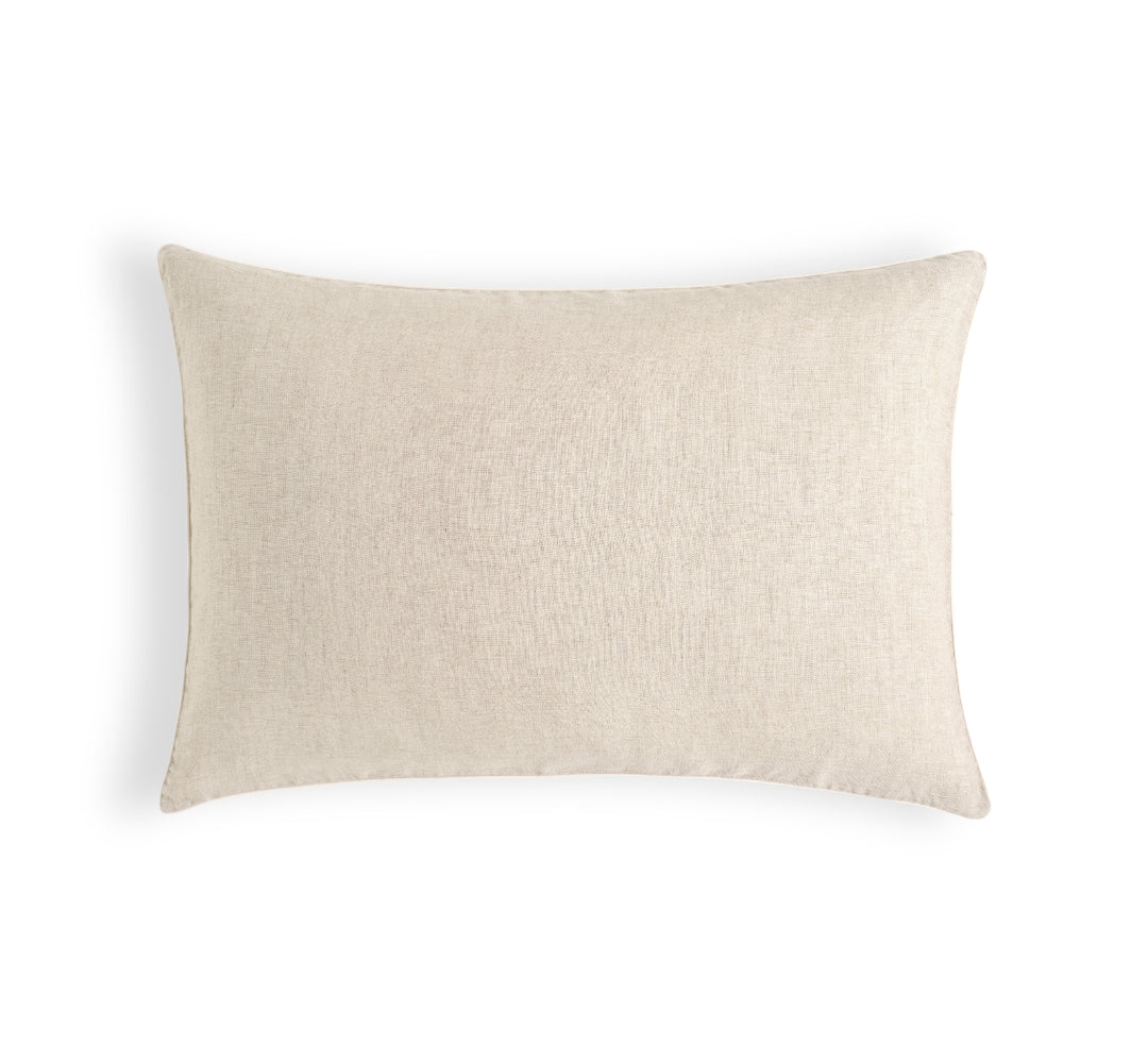 Natura Linen Sham Pair with contrasting piping – breathable linen