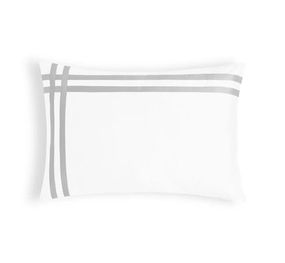 LUSITANO Pillowcases Pair with double ribbon detail in Egyptian cotton satin