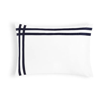 LUSITANO Pillowcases Pair with double ribbon detail in Egyptian cotton satin