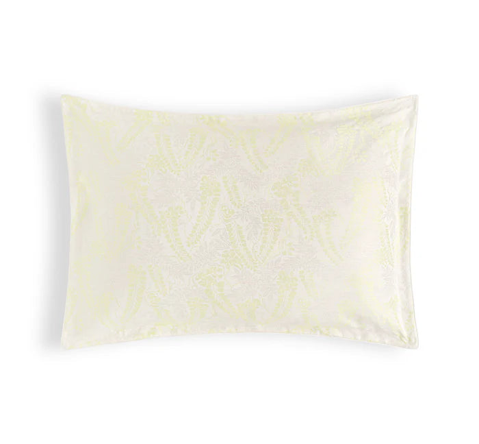 Poema cotton silk jacquard sham pair with flange and piping