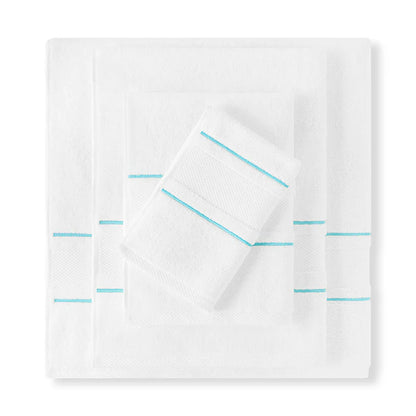 Prado Egyptian cotton towel with diamond pattern embroidery