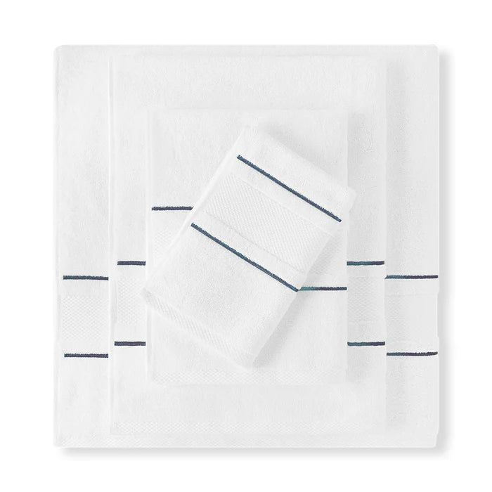 Prado Egyptian cotton towel with diamond pattern embroidery