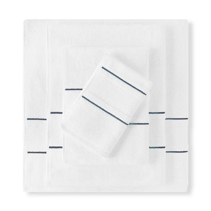Prado Egyptian cotton towel with diamond pattern embroidery