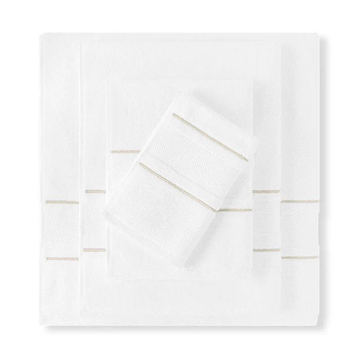 Prado Egyptian cotton towel with diamond pattern embroidery