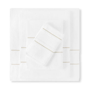 Prado Egyptian cotton towel with diamond pattern embroidery