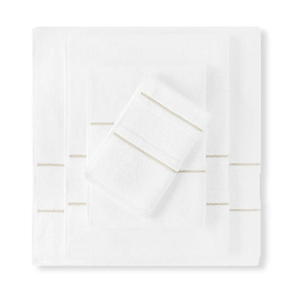 Prado Egyptian cotton towel with diamond pattern embroidery