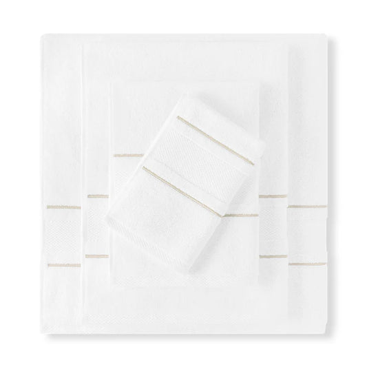 Prado Egyptian cotton towel with diamond pattern embroidery