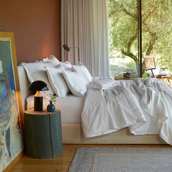 Fresco Sham Pair in 400TC Egyptian Cotton percale with satin stitch