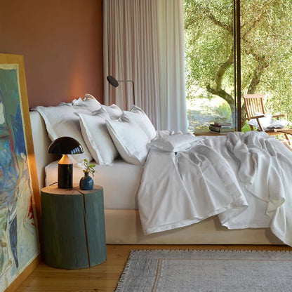 Fresco Sham Pair in 400TC Egyptian Cotton percale with satin stitch