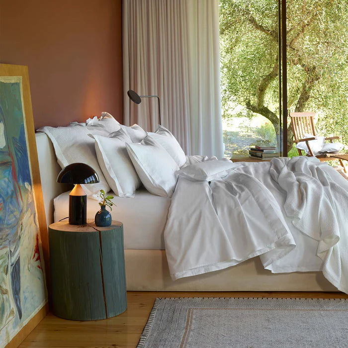 Fresco Sham in 400TC Egyptian Cotton percale with satin stitch