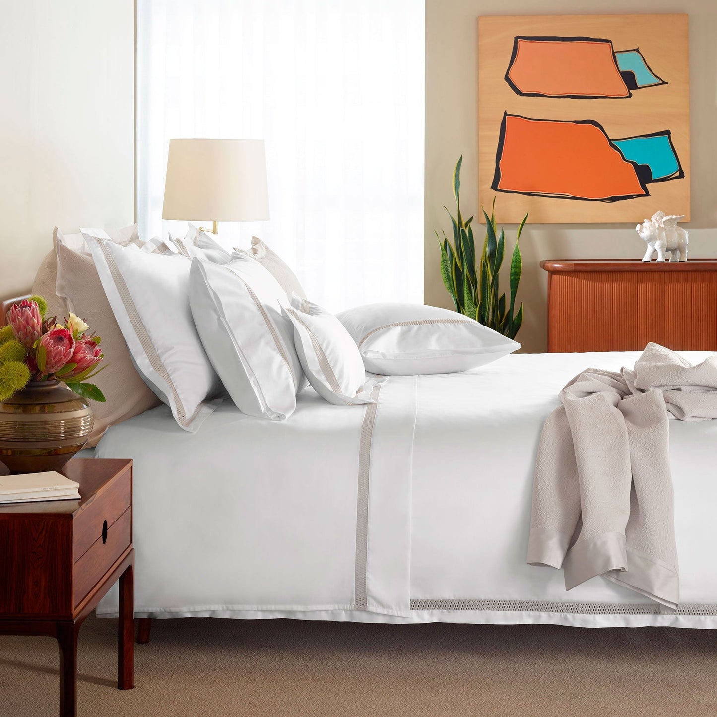 Sónia Duvet Cover with lace and flange detail – elegant cotton