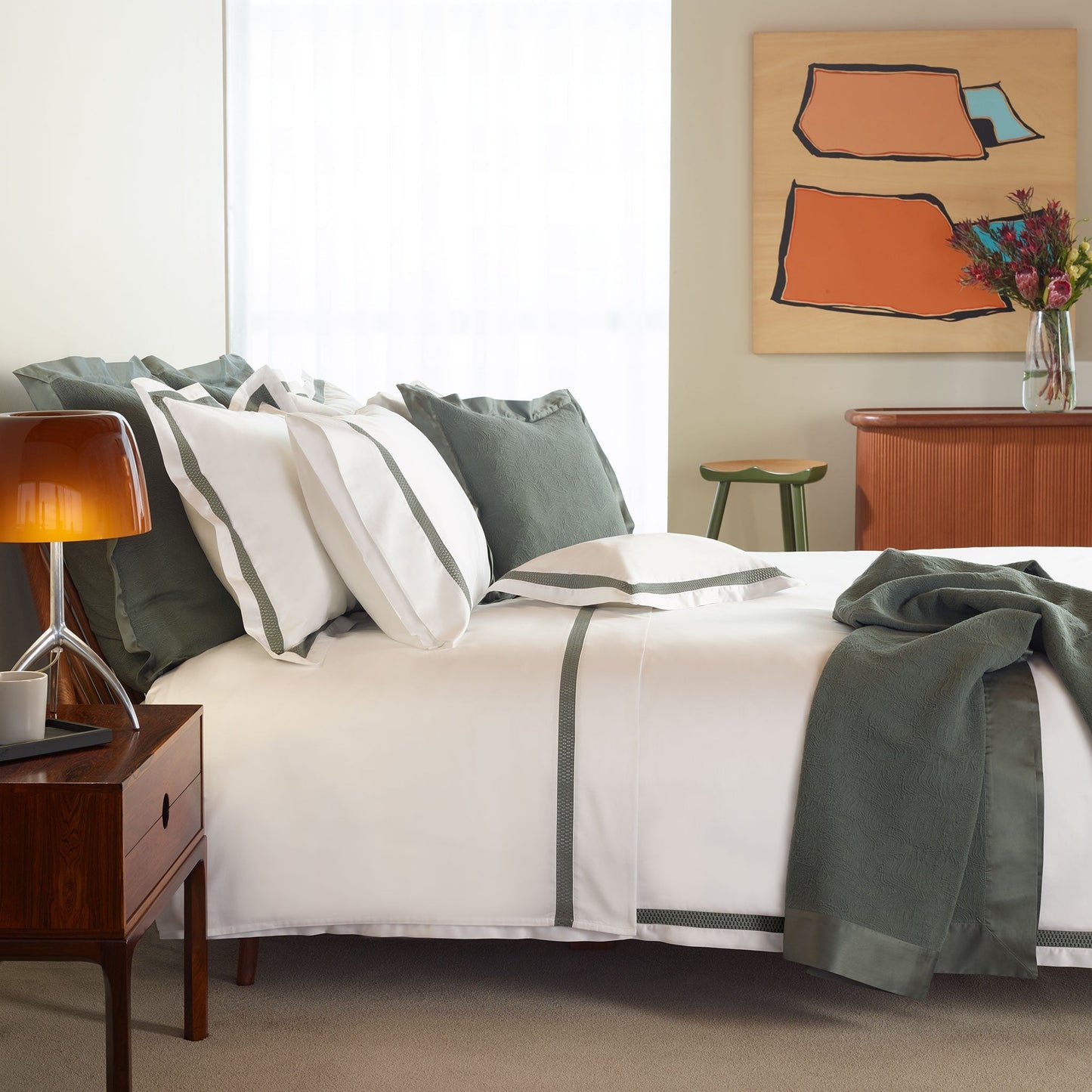 Sónia Duvet Cover with lace and flange detail – elegant cotton