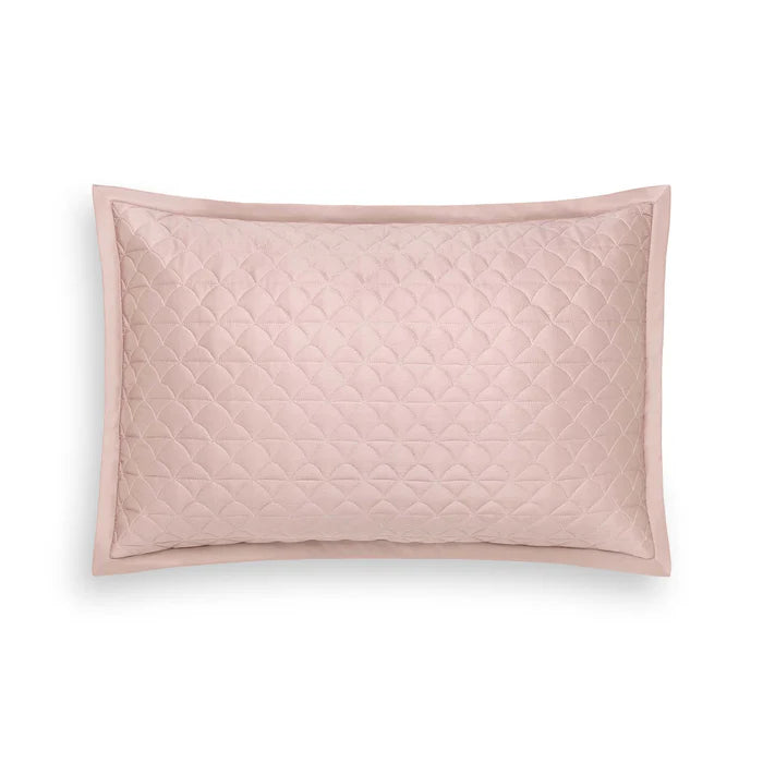 Suave quilted Euro sham in Egyptian cotton with elegant flange