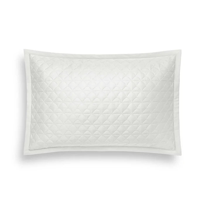 Suave quilted Euro sham in Egyptian cotton with elegant flange