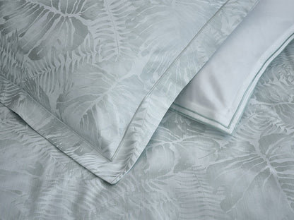 Copacabana cotton silk jacquard sham pair with tropical design