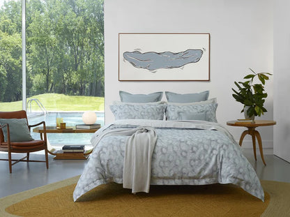 Cristal cotton silk jacquard duvet cover with peacock pattern