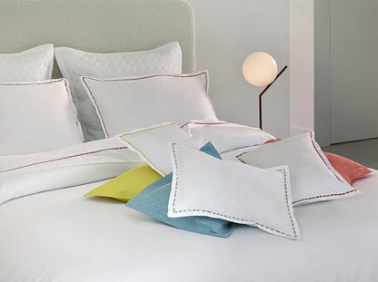Nirvana Cupro Cotton Sheet Set with Multicolor Satin Stitch – 4 Pieces