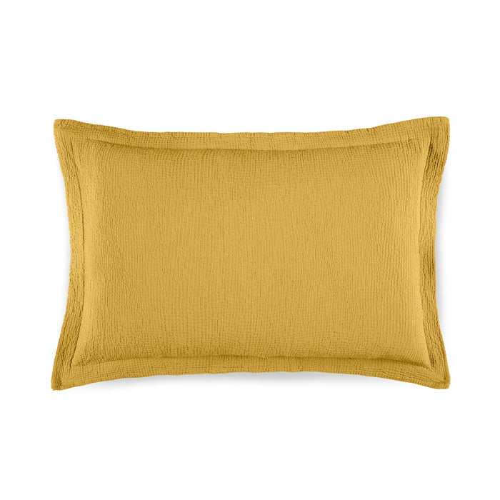 Areia cotton matelassé sham pair with textured woven finish