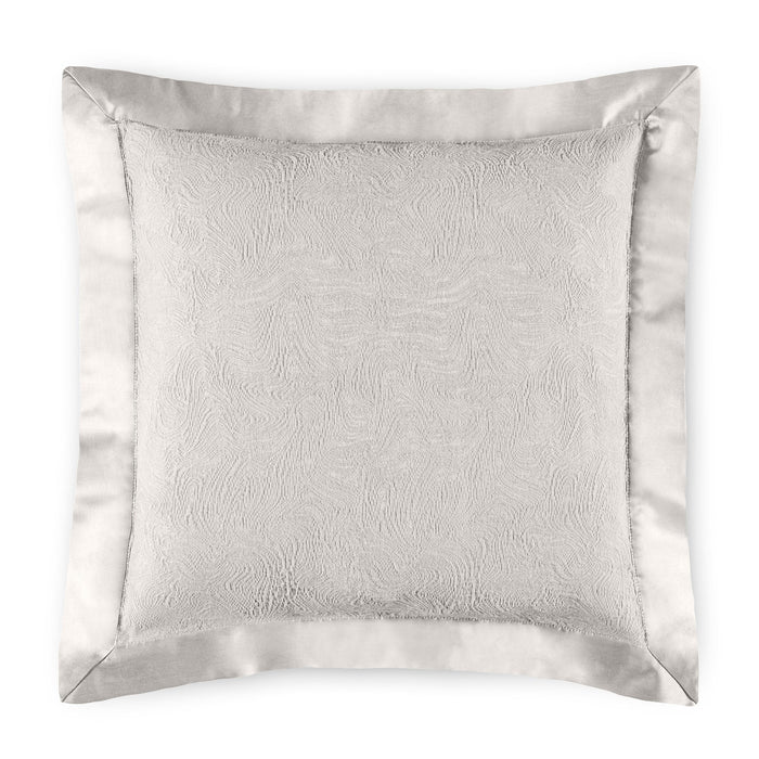 Aura decorative pillow with cotton matelassé and sateen border