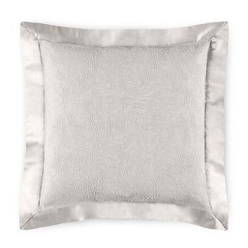 Aura decorative pillow with cotton matelassé and sateen border