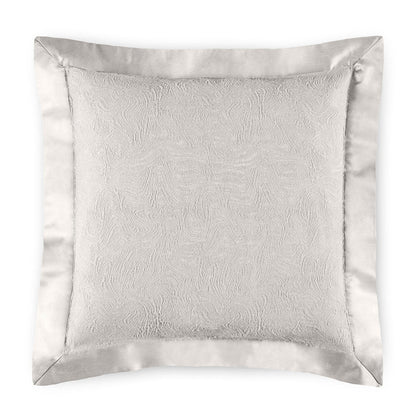 Aura decorative pillow with cotton matelassé and sateen border