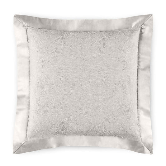 Aura decorative pillow with cotton matelassé and sateen border