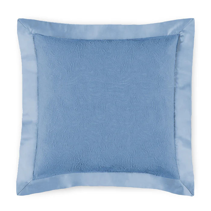 Aura decorative pillow with cotton matelassé and sateen border