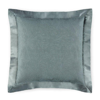 Aura decorative pillow with cotton matelassé and sateen border