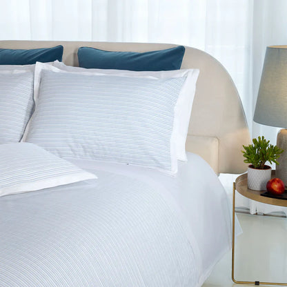 Luna pleated cotton percale Euro sham with decorative flange