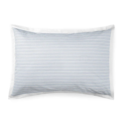 Luna pleated cotton percale sham pair with decorative flanges
