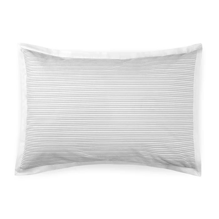 Luna pleated cotton percale sham pair with decorative flanges