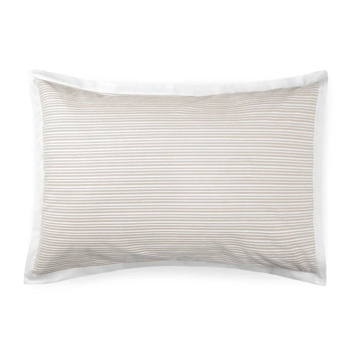 Luna pleated cotton percale Euro sham with decorative flange