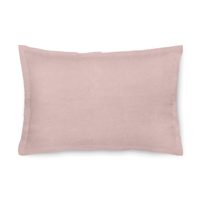 Maia Pillowcase Pair in European stonewashed linen with hemstitch flanges