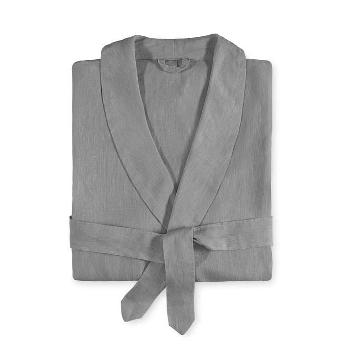 Maia stonewashed European linen bathrobe for spa-like comfort
