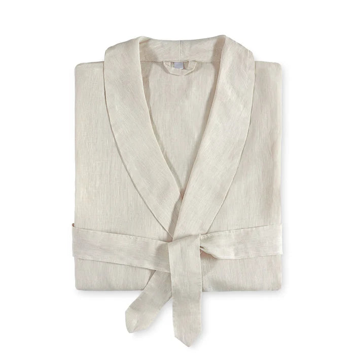 Maia stonewashed European linen bathrobe for spa-like comfort