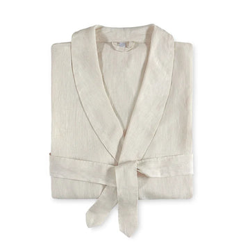 Maia stonewashed European linen bathrobe for spa-like comfort