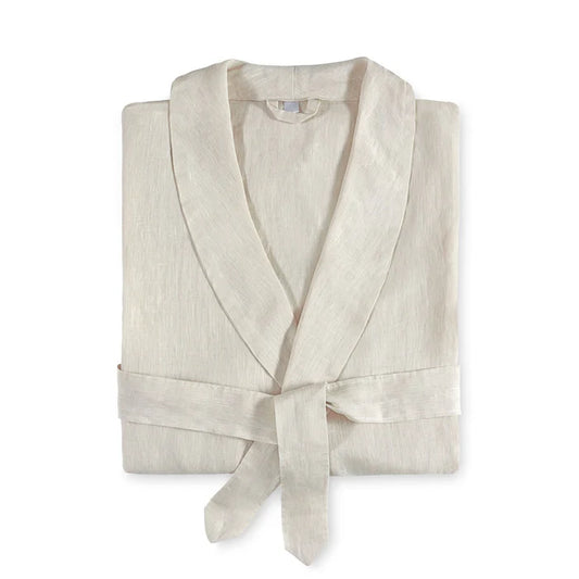 Maia stonewashed European linen bathrobe for spa-like comfort