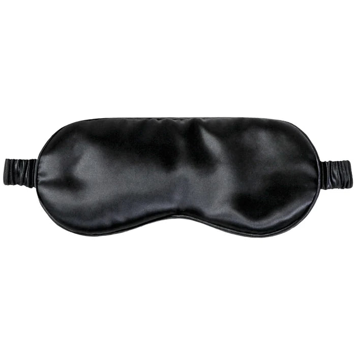 Maria mulberry silk eye mask with matching embroidered pouch