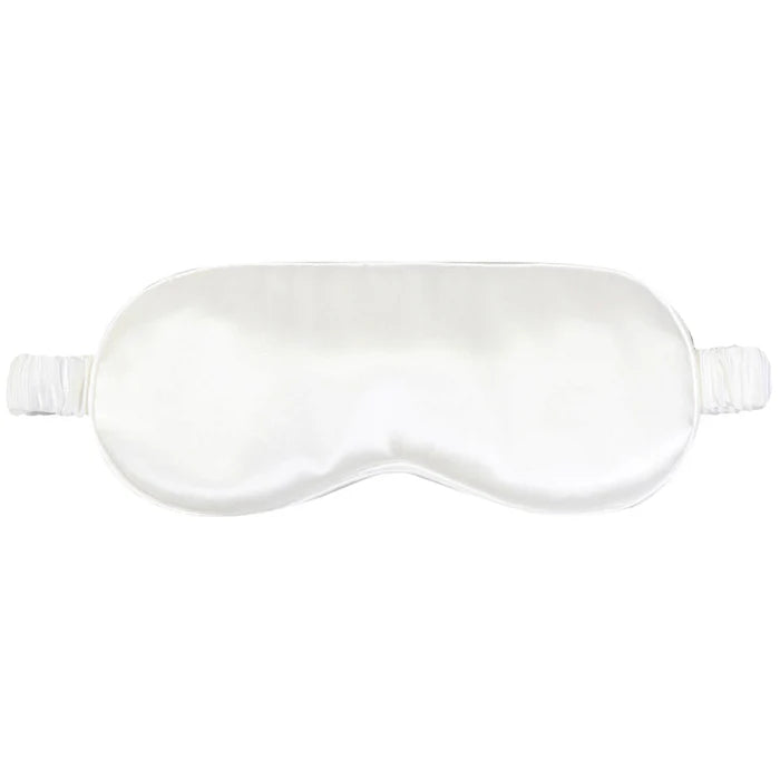 Maria mulberry silk eye mask with matching embroidered pouch
