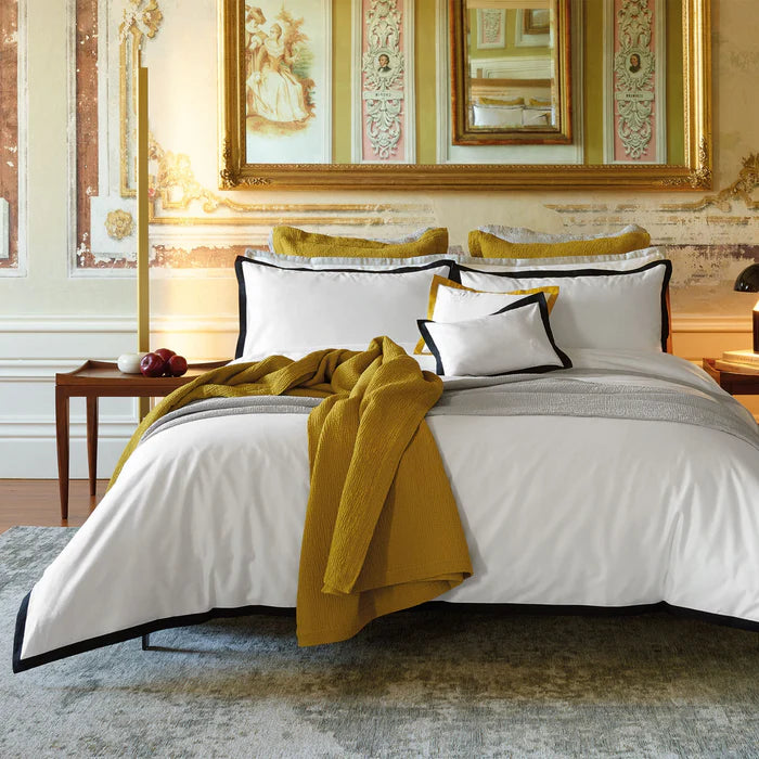 Prado Duvet Cover Set in luxurious 430TC Egyptian Cotton, elegant border