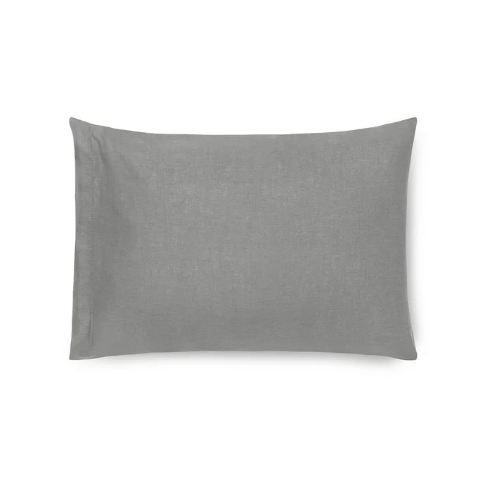 Maia Sham Pair in soft European stonewashed linen with hemstitch