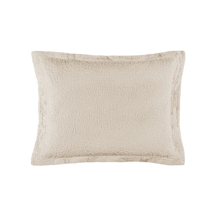 Tamara cotton matelassé sham pair with textured pattern