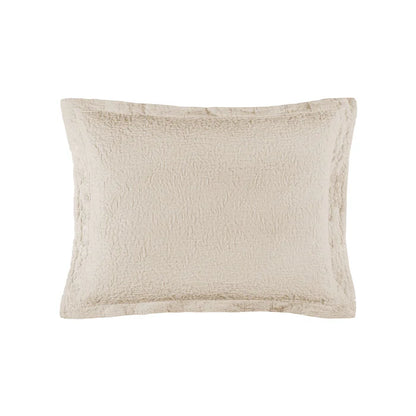 Tamara Euro sham in textured cotton matelassé weave