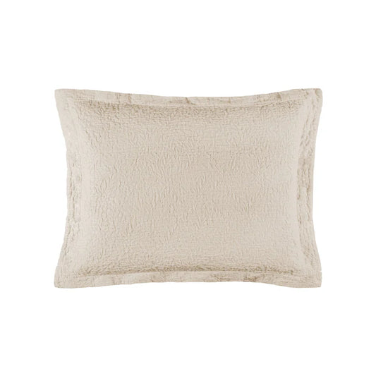 Tamara Euro sham in textured cotton matelassé weave