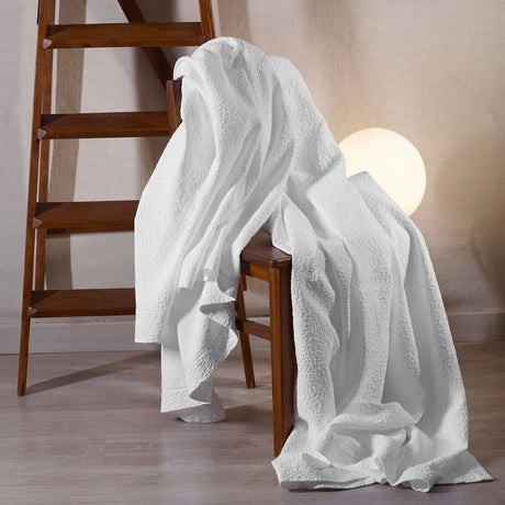 Tamara cotton matelassé bedspread with textured woven pattern