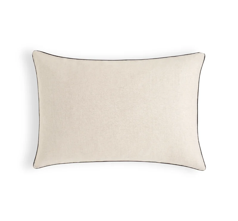 Natura European linen Sham Pair with four-sided piping