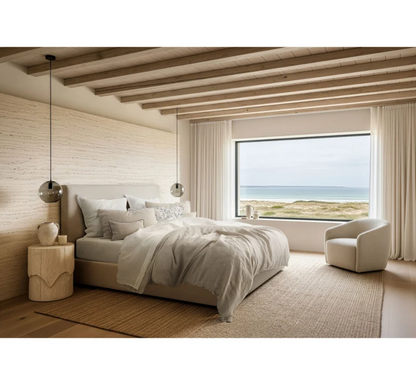 Natura European linen Sham Pair with four-sided piping